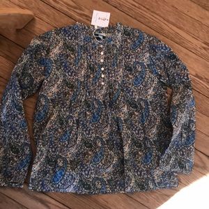 Girls brand new blouse in multi paisley print s12